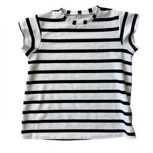 Women’s Maternity Black & White Striped Short Sleeve Top Maternity Size Large